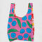 pink standard baggu with colorful apple and banana print