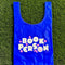 royal blue standard baggu with white 'book person' and pink shapes across the front