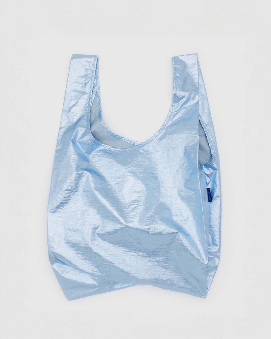 metallic light blue standard baggu