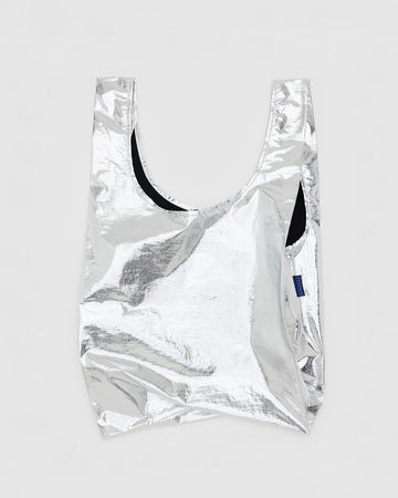 metallic silver standard baggu