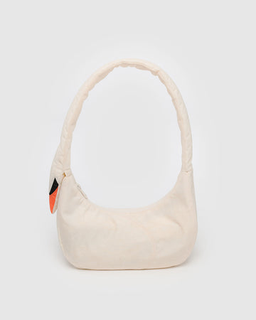 white swan shoulder bag