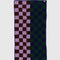 split navy/dark green checker and brown/pink checker towel