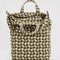 zipper closure of brown wavy gingham duck bag