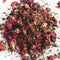 up close of loose leaf rose tea bags