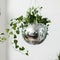 8-inch disco ball planter with hanging plant inside