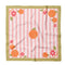 pink and white stripe bandana with orange print