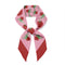 pink silk ribbon neck scarf with red tomato print