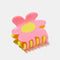 pink and yellow flower shaped hair claw