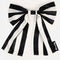 black and white stripes oversized hair bow clip