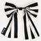 back view of black and white stripes oversized hair bow clip