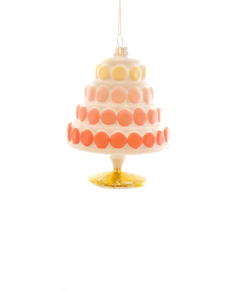 glass yellow and orange gradient cake ornament