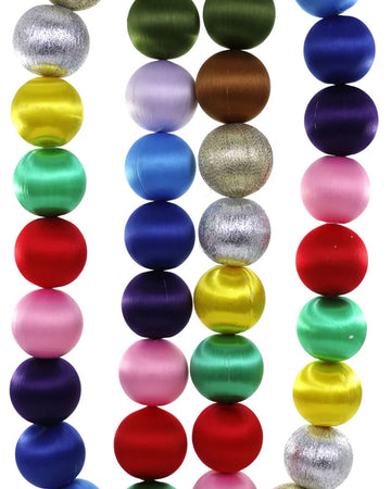 shiny colorful satin ball garland