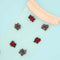 sheer socks with dainty lady bug print and cream trim