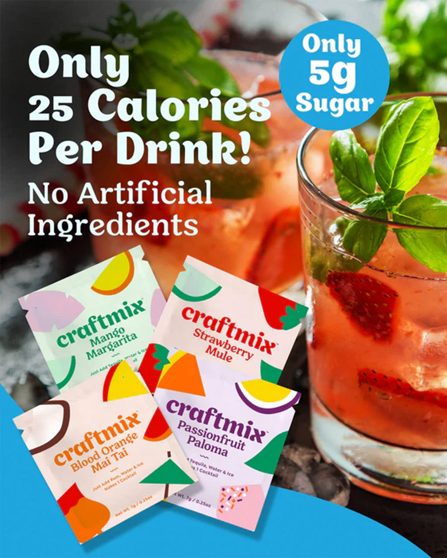 only 25 calories per drink, no artificial ingredients and only 5g sugar