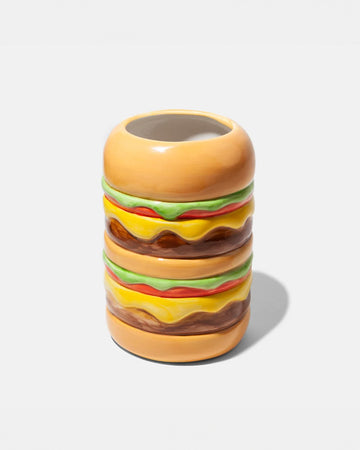 cheeseburger shaped vase