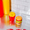 burger and fries shaped salt and pepper shakers on a table