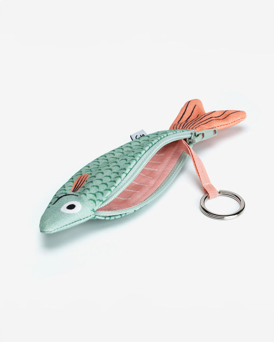 interior keychain of mint cardenal keychain pouch