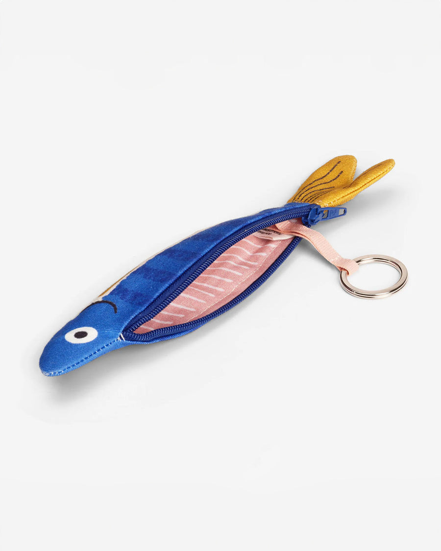 interior keychain of blue herring keychain pouch