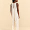 back button keyhole on cream jumpsuit