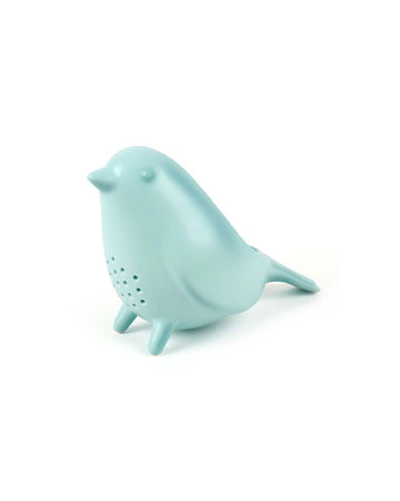 robin egg blue ceramic bird berry colander