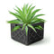 ceramic dark grey milk crate planter with plant inside