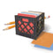 black record crate shaped note card and pencil holder