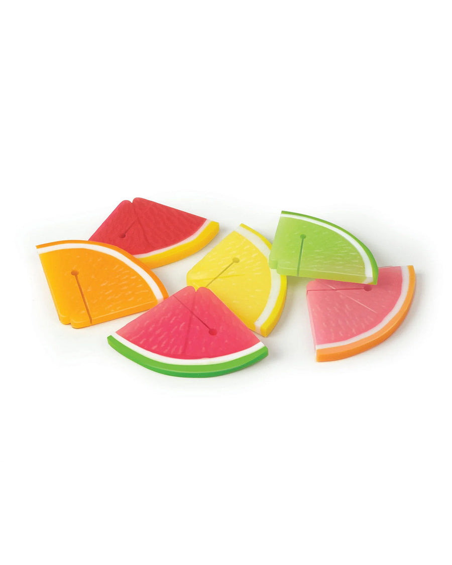 set of 6 fruit slice drink markers