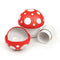 separated red mushroom measuring cups