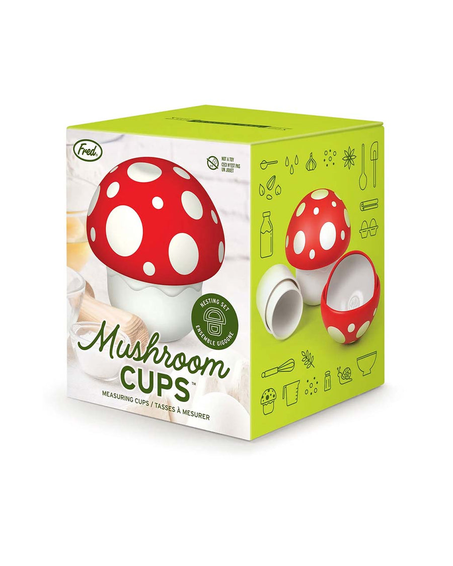 packaged red mushroom measuring cups