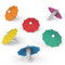 set of 6 colorful silicone drink umbrellas