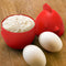 egg and bird shaped nest measuring cups with flour inside