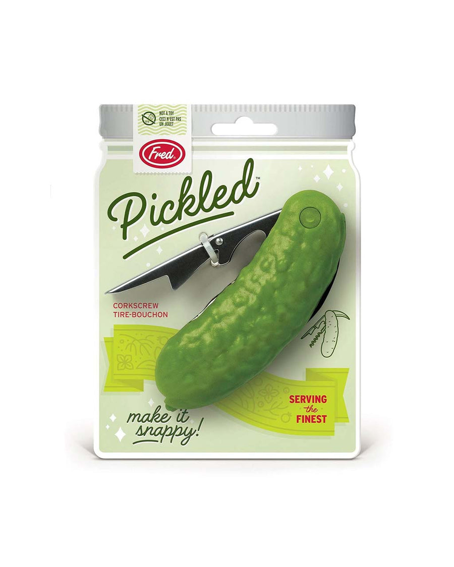 packaged pickle shaped corkscrew