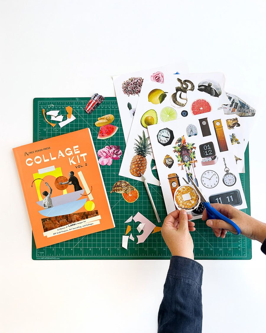 model cutting out images from the collage kit vol. 2 book