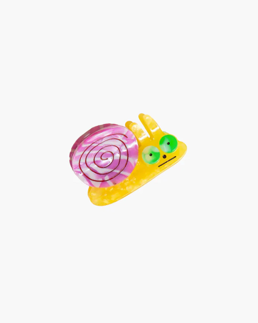 yellow and pink acetate snail hair claw