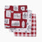 set of three dishcloths with santa faces and red and white plaid