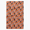 orange tea towel with cats in costumes print