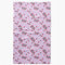 pink gingham tea towel with all over tomato vine print