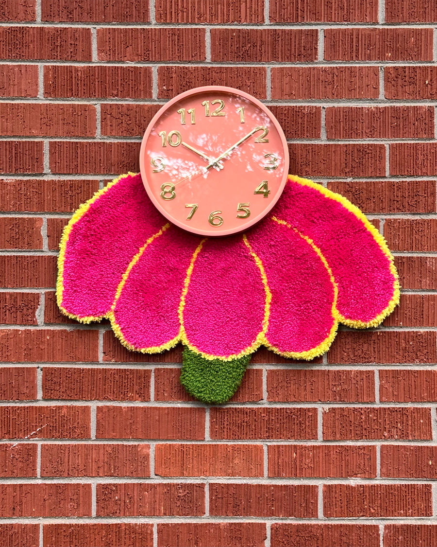 tufted pink coneflower with pink clock