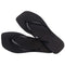 top view of black square toe flip flop sandals