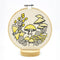 black and yellow mushroom embroidery kit on stand