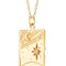 gold locket necklace with celestial scene