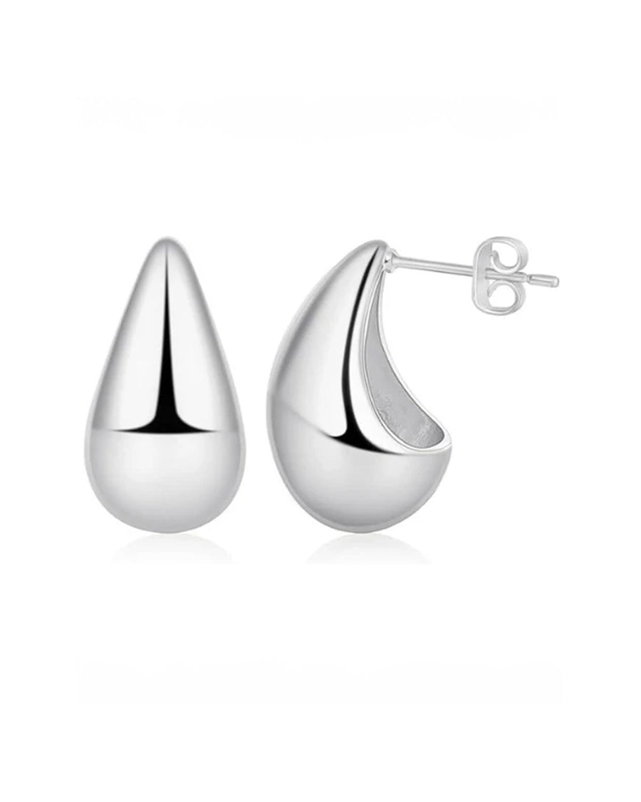 silver designer drop earrings