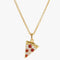 gold pizza slice shaped necklace