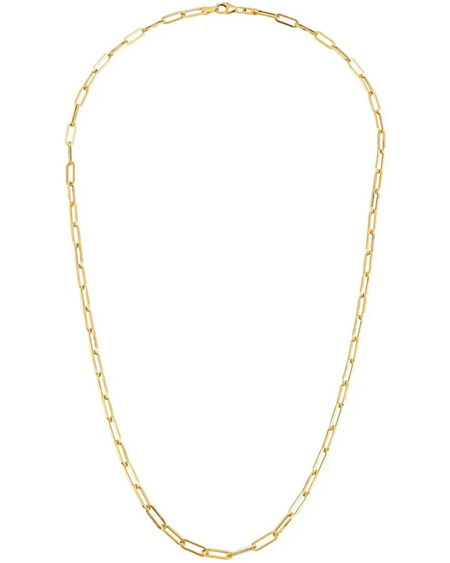 gold paperclip link necklace