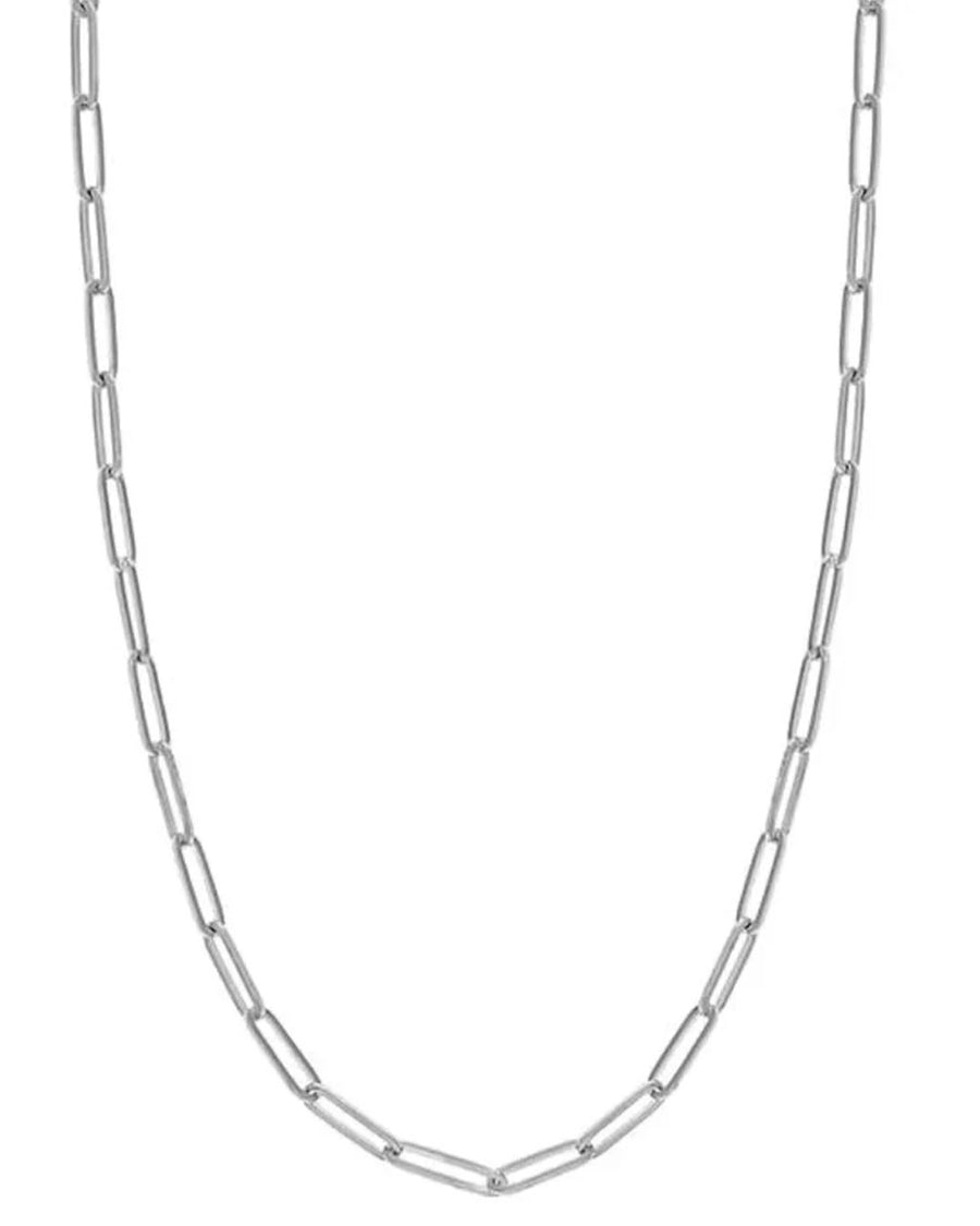 silver paperclip link necklace