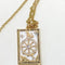 the wheel of fortune gold tarot card necklace