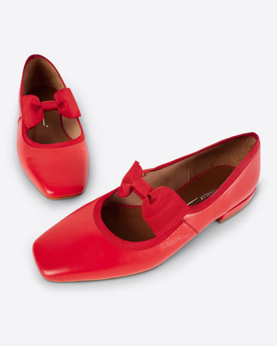 cherry red mary jane shoes with bow strap