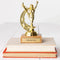 'f*ck all y'all' gold trophy on a stack of books