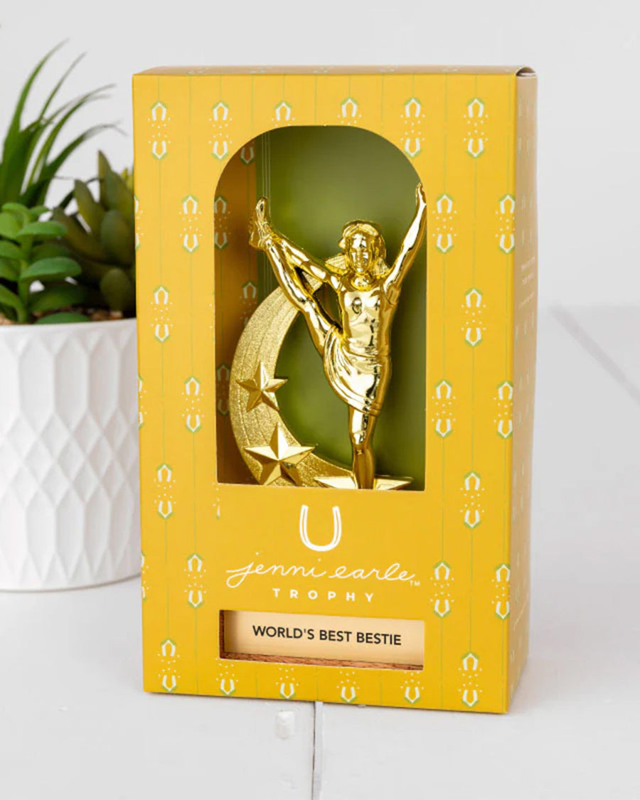 packaged 'world's best bestie' gold trophy