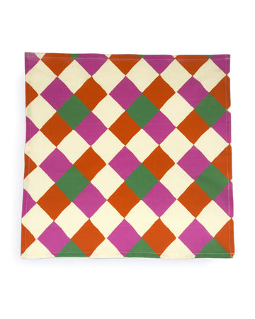 pink, orange, yellow and green diamond tea towel